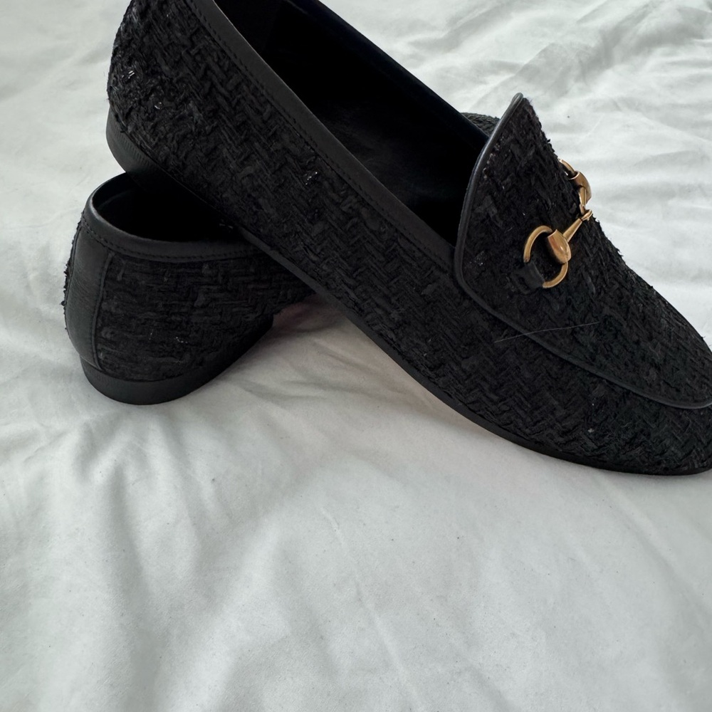 Elegant Black Loafers with Gold Accent